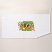 Cute Fox Bunny Ears Happy Easter Fox with Easter E バスタオル (バスタオル)