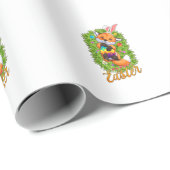 Cute Fox Bunny Ears Happy Easter Fox with Easter E ラッピングペーパー (ロールコーナー)