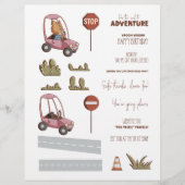 Cute Fox Car Scene Creator Scrapbook Craft Paper (正面)