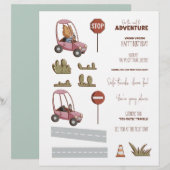 Cute Fox Car Scene Creator Scrapbook Craft Paper (正面/裏面)