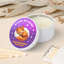 Cute Fox Cub Asleep in Starry Night Sky