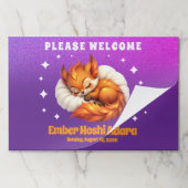 Cute Fox Cub Asleep in Starry Night Sky ペーパーパッド (折り畳み)