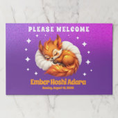 Cute Fox Cub Asleep in Starry Night Sky ペーパーパッド (正面)