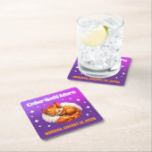 Cute Fox Cub Asleep in Starry Sky Baby Shower スクエアペーパーコースター (インサイチュ)