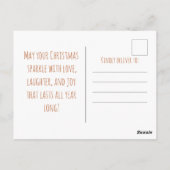 Cute fox decorating a small Christmas tree,  ポストカード (裏面)