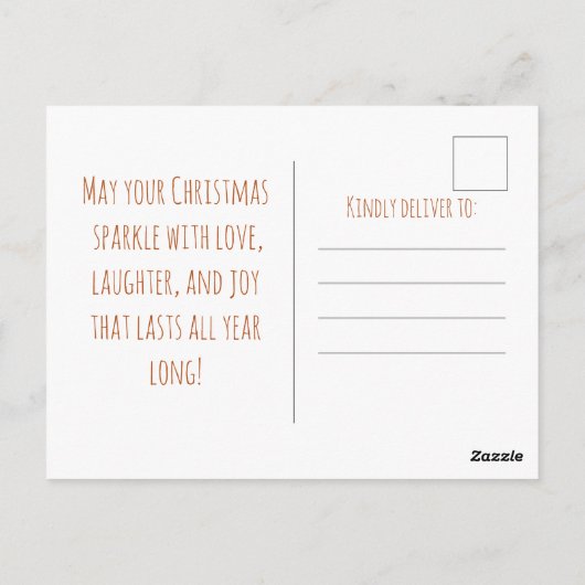 Cute fox decorating a small Christmas tree, ポストカード (裏面)