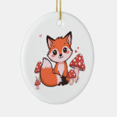 Cute Fox Design – Adorable & Whimsical Artwork  セラミックオーナメント (右)
