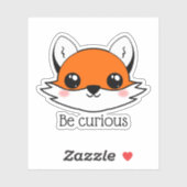 Cute Fox Face Be Curious シール (シート)