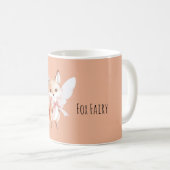 Cute Fox Fairy Pink Wings コーヒーマグカップ (正面右)