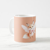 Cute Fox Fairy Pink Wings コーヒーマグカップ (正面左)