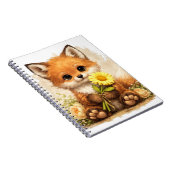 Cute Fox Flower Notebook – Kawaii Animal ノートブック (右側)