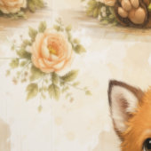 Cute Fox Flower Pattern Wallpaper Nursery 壁紙 (縫い目)