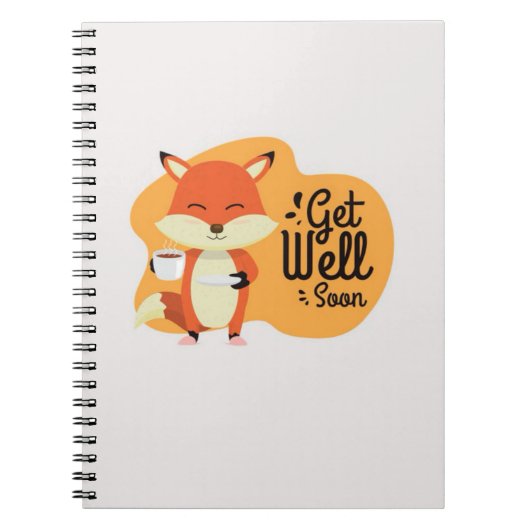 Cute Fox Gifts Get Well Soon ノートブック (正面)