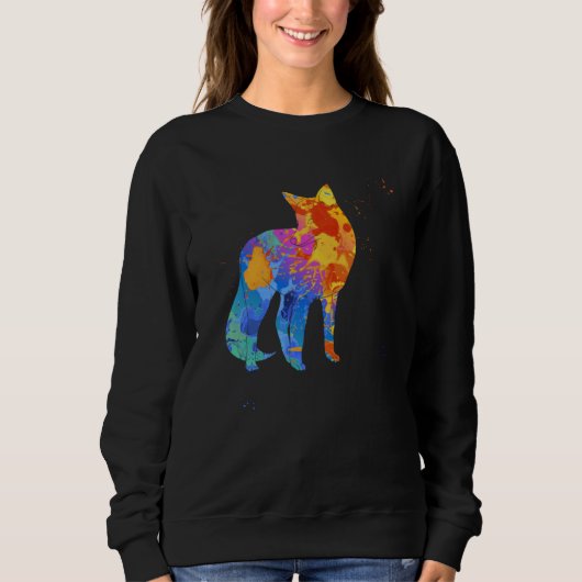 Cute Fox  Graphic  Fox Animal Graphic スウェットシャツ (正面)