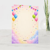 Cute Fox Happy Birthday Card for Kids カード (裏面)