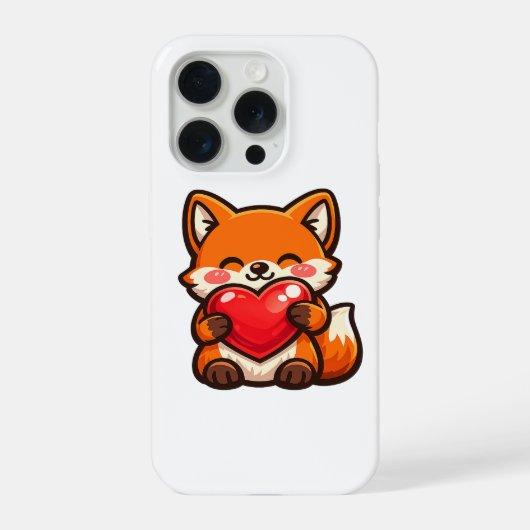 Cute Fox Heart iPhone Case – Kawaii Fox iPhoneケース (裏面)