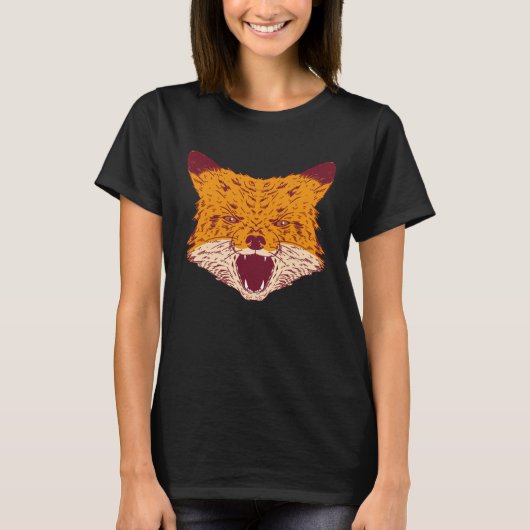 Cute  Fox Howling Artwork Tシャツ (正面)