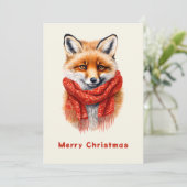 Cute Fox in a Red Scarf Autumn Image シーズンカード (スタンド正面)