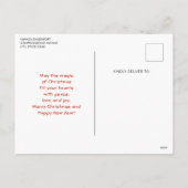 Cute Fox in a Red Scarf Autumn Image シーズンポストカード (裏面)