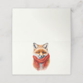 Cute Fox in a Red Scarf Autumn Image プレイスカード (外部開封)