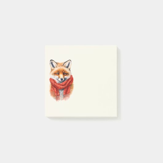 Cute Fox in a Red Scarf Autumn Image ポストイット (正面)