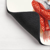 Cute Fox in a Red Scarf Autumn Image マウスパッド (コーナー)