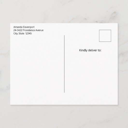 Cute Fox in a Red Scarf Autumn Image 案内ポストカード (裏面)