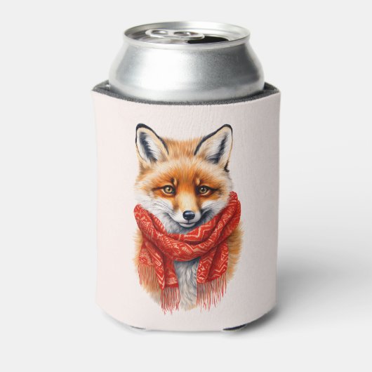 Cute Fox in a Red Scarf Autumn Image 缶クーラー (缶裏面)