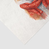 Cute Fox in a Red Scarf Autumn Image 薄葉紙 (詳細)