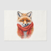 Cute Fox in a Red Scarf Autumn Image 薄葉紙 (正面)