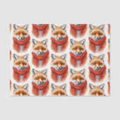 Cute Fox in a Red Scarf Autumn Image Pattern 薄葉紙 (正面)