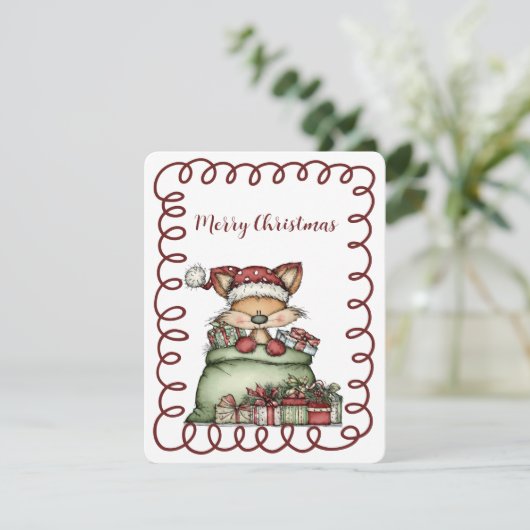Cute Fox In Santa's Sack of Presents シーズンカード (スタンド正面)