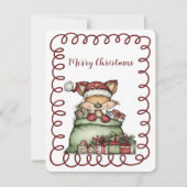 Cute Fox In Santa's Sack of Presents シーズンカード (正面)