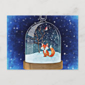 Cute fox inside a snow globe ポストカード (正面)