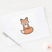 Cute Fox – Kawaii Illustration スクエアシール (封筒)