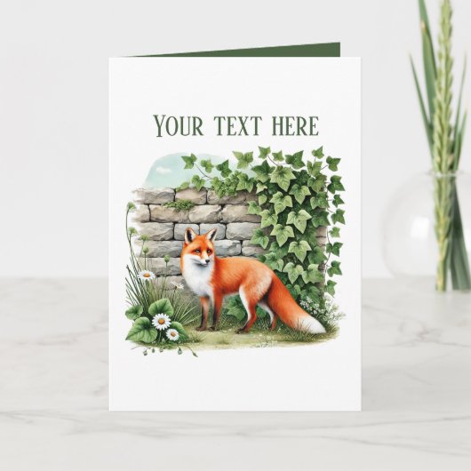 Cute fox lovers add text  カード (正面)