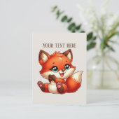 Cute fox lovers customizable  ポストカード (スタンド正面)