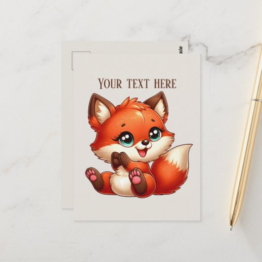Cute fox lovers customizable  ポストカード (正面/裏面インサイチュ)
