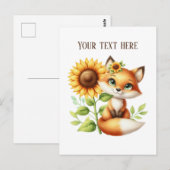 Cute fox lovers customizable  ポストカード (正面/裏面)