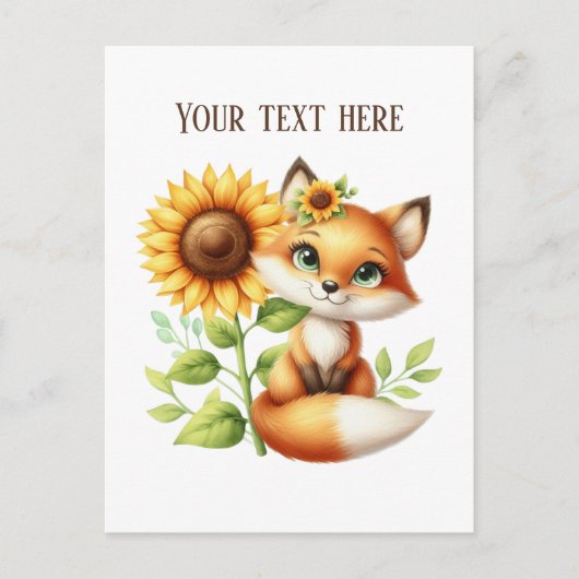 Cute fox lovers customizable  ポストカード (正面)