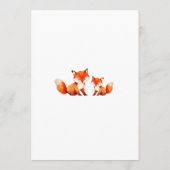Cute Fox Mama and Baby Shower Red Watercolor  招待状 (裏面)