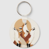 Cute Fox Pack Aesthetic Key Holder キーホルダー (正面)