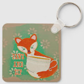 Cute Fox Paws and Sip Quote Personalised キーホルダー (裏面)