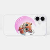 Cute Fox Pink Moon Case – Aesthetic Kawaii iPhone 16ケース (裏面横)