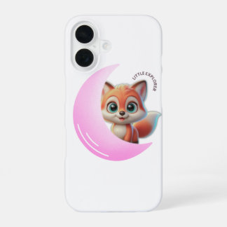 Cute Fox Pink Moon Case – Aesthetic Kawaii  iPhone 16ケース