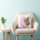 Cute Fox Pink Moon Cushion クッション (椅子)
