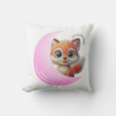 Cute Fox Pink Moon Cushion クッション (正面)