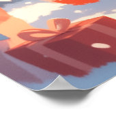 Cute Fox Playing Violin ポスター (角)