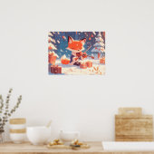 Cute Fox Playing Violin ポスター (キッチン)