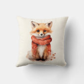 Cute Fox Pup in a Red Scarf クッション (裏面)